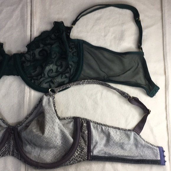 Bin 8 Bundle Of 2 Underwired Bras Adjustable Straps Green & Snake Print Size 36D - Picture 5 of 10